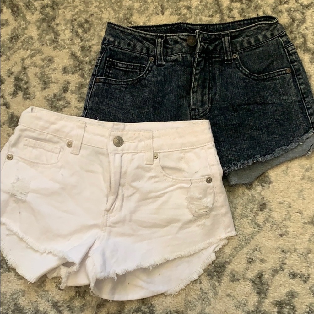 Lot of 2 Distressed Cutoff Denim Shorts
